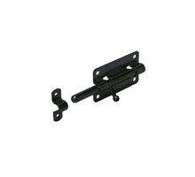 Zwarte plaatgrendel ronde schuif 100x70x2mm